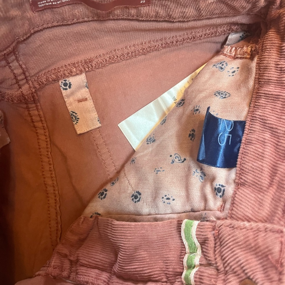 Pilcro wide leg Farmcore Town & Country Boho western mid rise corduroy chinos 25 - Picture 7 of 11